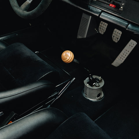 shift knob with antique oak and oak wood layers for porsche 911